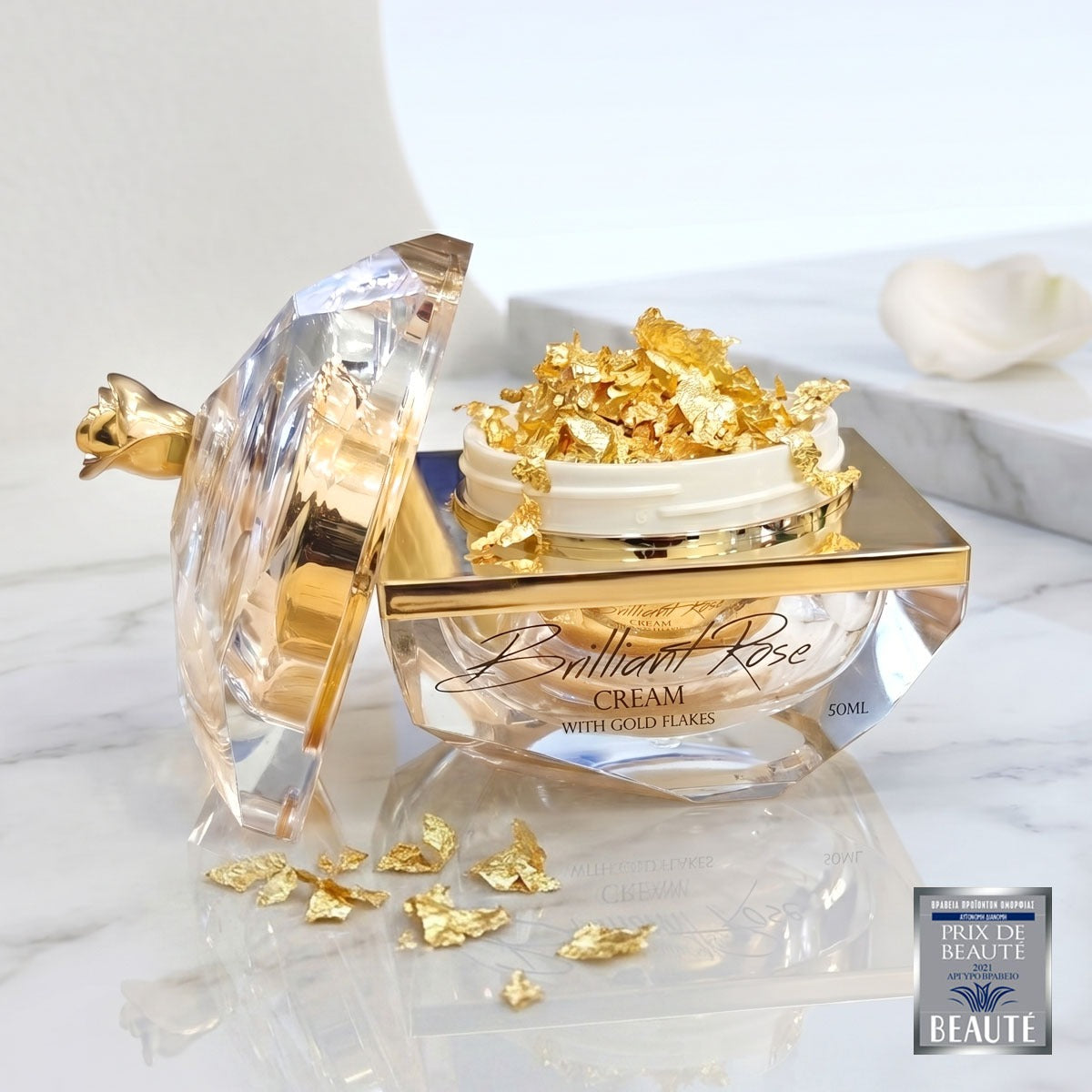Brilliant Rose Cream with gold flakes 50ml
