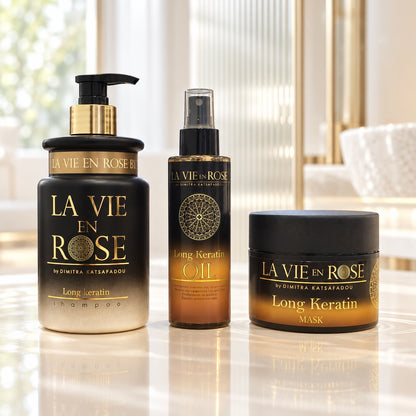 Σετ περιποίησης Μαλλιών | Long Keratin Oil 150ml - Mask 250ml - Shampoo 400ml